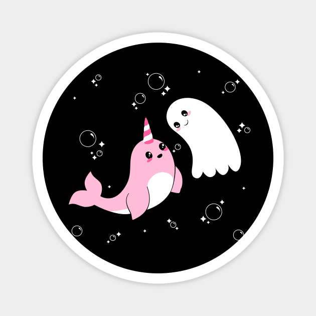 Ghost and Narwhal Magnet by Kimberly Sterling